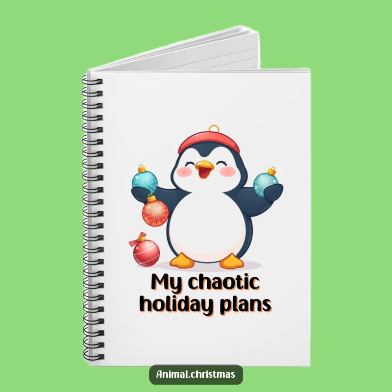 Funny Penguin Juggling Notebook - Holiday Journal & Gift