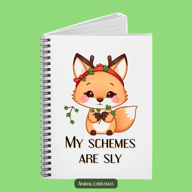 Funny Kawaii Fox Mistletoe Notebook: Jot Down Festive Ideas with Flair