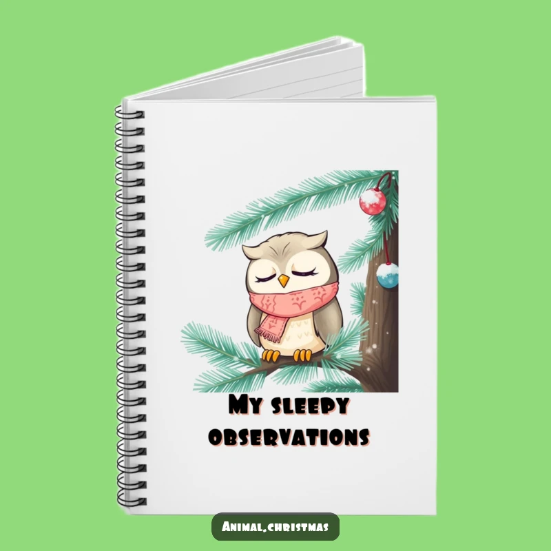 Funny Sleepy Owl Notebook - Cozy Journal & Holiday Gift