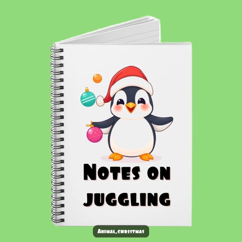 Funny Penguin Juggling Notebook: Organize Your Holiday Plans with Playful Charm