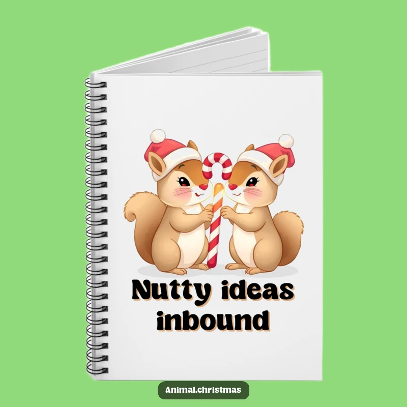Funny Squirrel Christmas Notebook: Tiny Hats & Candy Cane, Perfect Gift for Notes