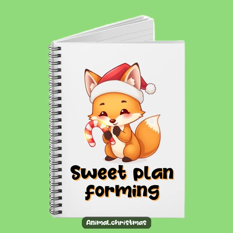 Funny Fox Santa Notebook: Festive Journaling, Hilarious Candy Cane Design, Perfect Gift