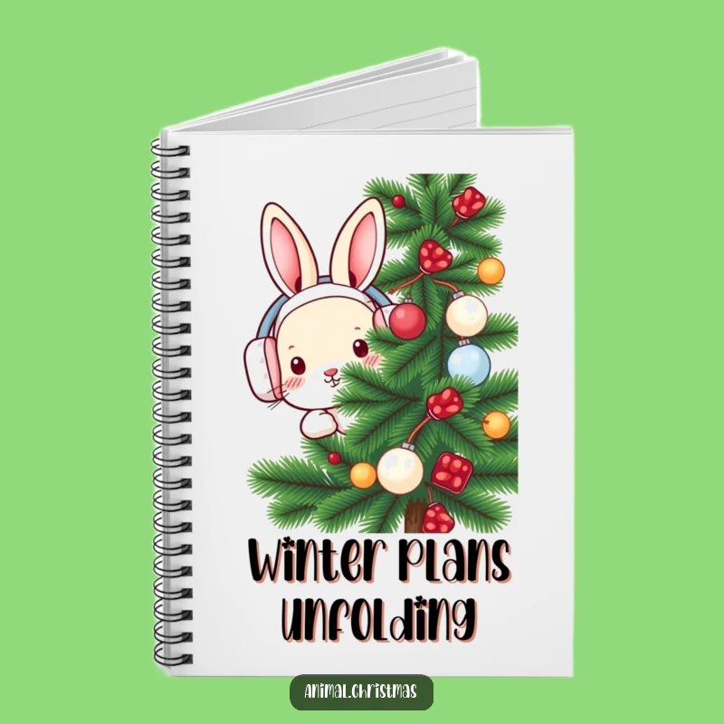 Funny Rabbit Earmuffs Notebook - Cute Journal for Winter Notes & Doodles