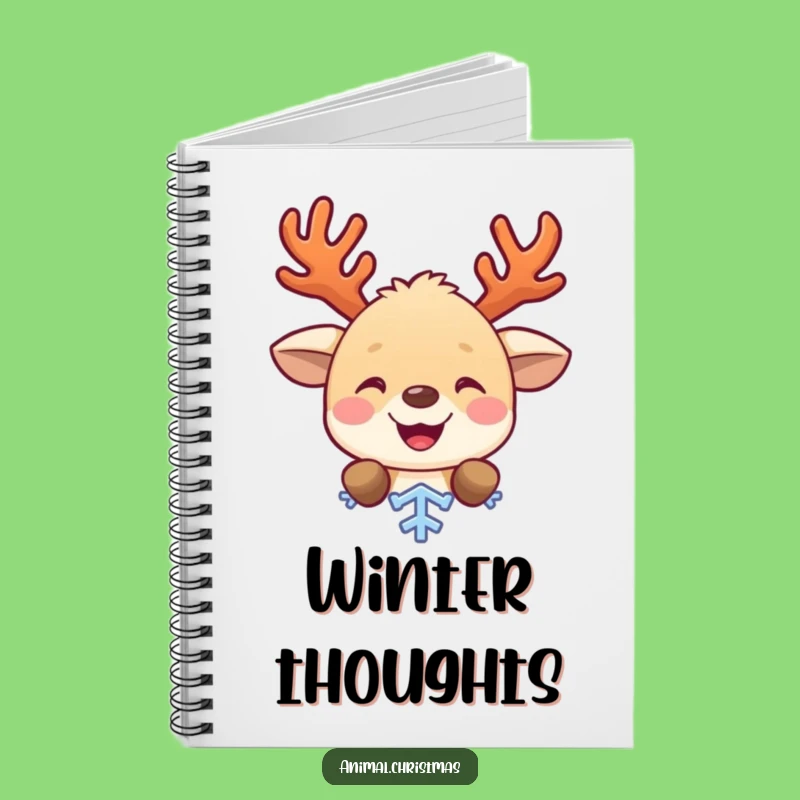 Funny Peeking Antlered Animal Notebook, Creative Holiday Journal Gift