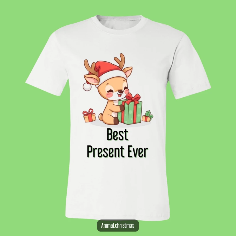 Funny Kawaii Deer Christmas T-Shirt: Adorable & Hilarious Gift for the Holidays
