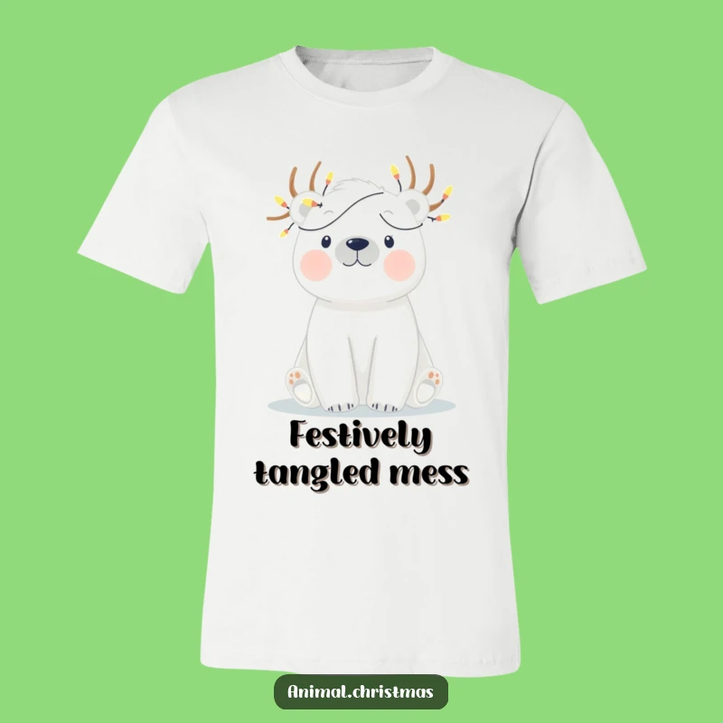 Funny Polar Bear Lights T-Shirt - Hilarious Holiday Outfit Gift