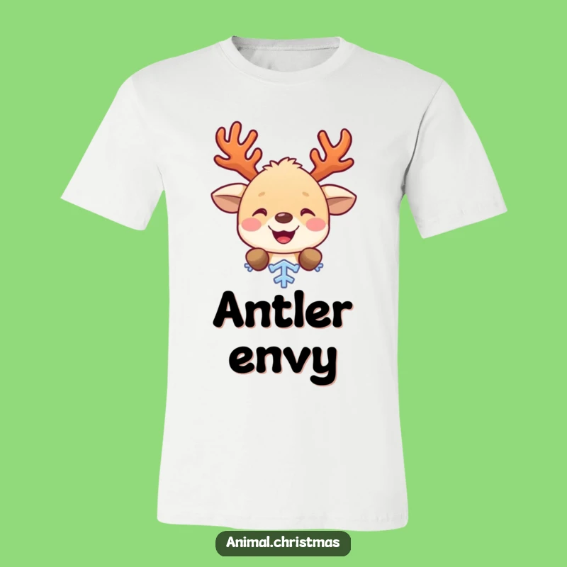 Funny Peeking Antlered Animal T-Shirt, Hilarious Holiday Outfit Gift