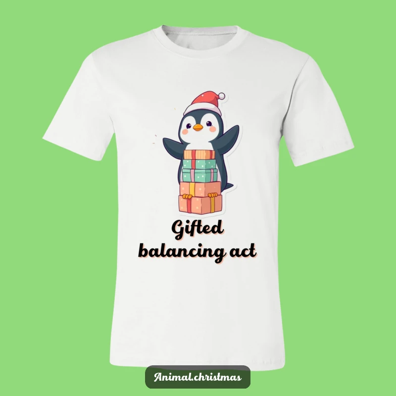 Funny Kawaii Penguin T-Shirt: Adorable Gift Stacker Tee for Holiday Fun