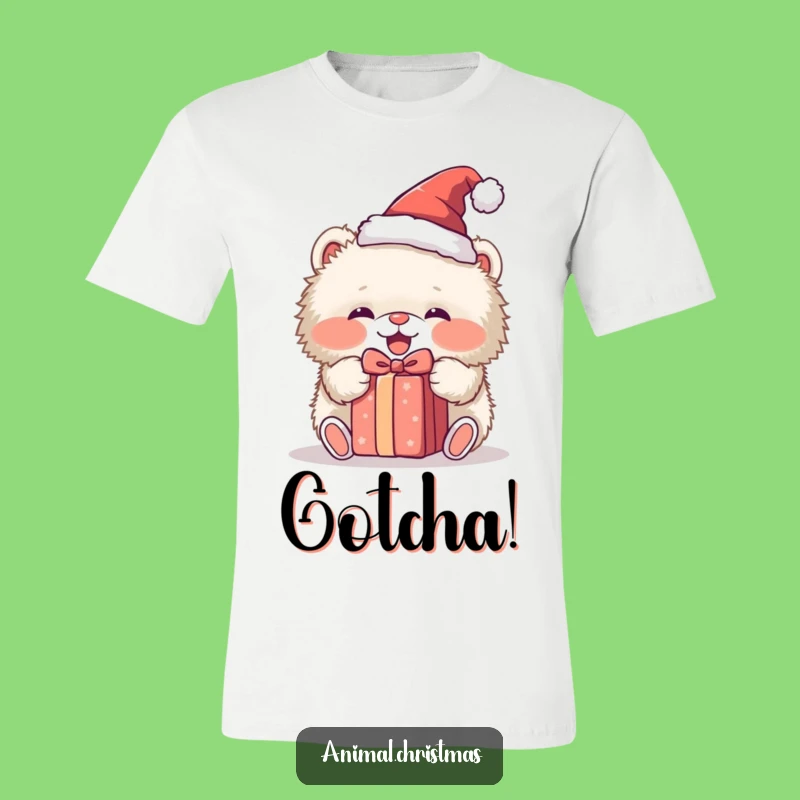 Funny Fluffy Animal Santa Hat T-Shirt: Hilarious Gift for Christmas Morning Excitement