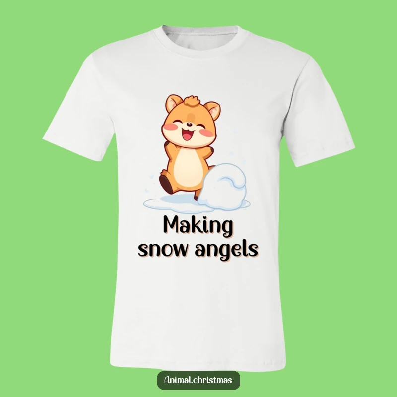 Funny Snow Kicking Animal T-Shirt: Energetic Winter Fun, a Hilarious Gift Idea!
