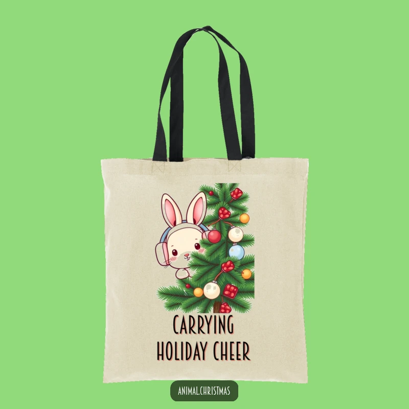 Funny Rabbit Earmuffs Tote Bag - Cute & Practical Winter Accessory Gift