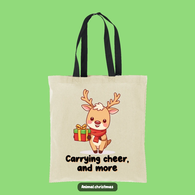 Funny Reindeer Tote Bag - Cheerful Gift Delivery for Everyday Errands