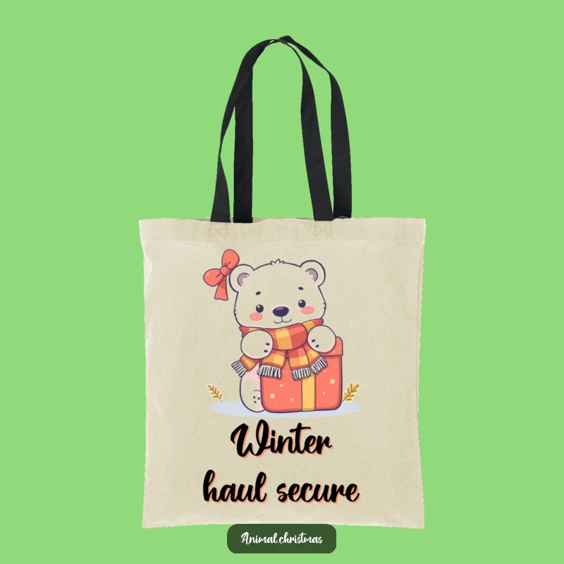 Funny Polar Bear Present Tote Bag: Carry Your Essentials with Winter Whimsy